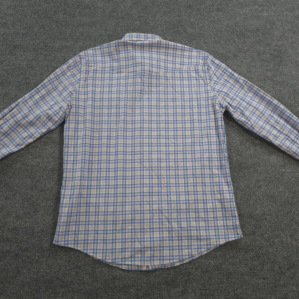Criquet Shirt Mens Large Blue Plaid Performance Pearl Snap Casual Outdoors Golf - Picture 5 of 10